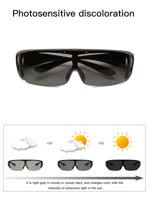 Flip Up Polarized Sunglasses Women Men Wear Over Myopia Prescription Glasses Photochromic Fishing Night Vision Driving Glasses