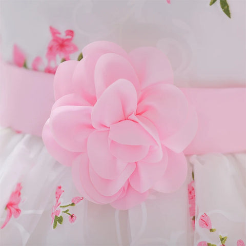 Summer Pink Flower Dress For Girls Kids Clothes Party Wedding Bridesmaid Girl Dresses Birthday Children Clothing Costumes 3 10 Y