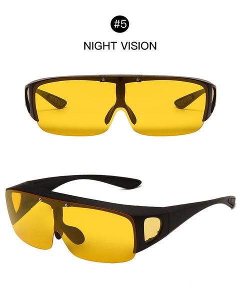 Flip Up Polarized Sunglasses Women Men Wear Over Myopia Prescription Glasses Photochromic Fishing Night Vision Driving Glasses