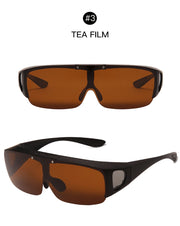 Flip Up Polarized Sunglasses Women Men Wear Over Myopia Prescription Glasses Photochromic Fishing Night Vision Driving Glasses