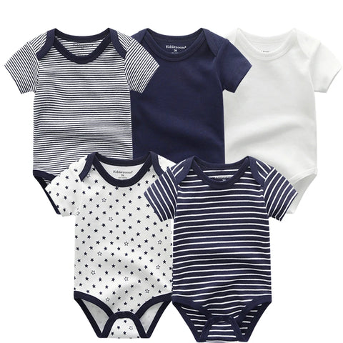 2023 Baby Rompers 5-pack infantil Jumpsuit Boy clothes Summer High quality Striped newborn ropa bebe Clothing kids Costume