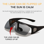 Flip Up Polarized Sunglasses Women Men Wear Over Myopia Prescription Glasses Photochromic Fishing Night Vision Driving Glasses