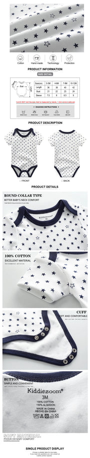 2023 Baby Rompers 5-pack infantil Jumpsuit Boy clothes Summer High quality Striped newborn ropa bebe Clothing kids Costume