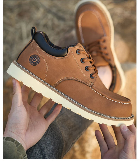 Men's safety leather boots Steel toe shoes Puncture-Proof  Work Boots Safety Shoes Men wear resistant Indestructible shoes 2025