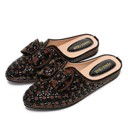 Flat INS Style Luxury Designer Elegant Party Slippers Anti-Slip Comfortable and Casual Wedding Half Shoes