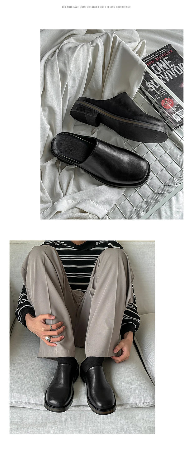 GIOIO New high quality summer men wear shoes fashion half slippers a slip-on