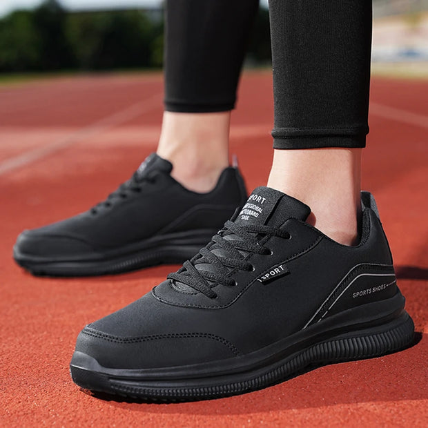 Men Running Shoes Leather Waterproof Anti Slip Sneakers Men Wear-resistant Men Walking Sport Shoes Comfortable Men's Shoes