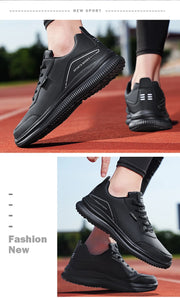 Men Running Shoes Leather Waterproof Anti Slip Sneakers Men Wear-resistant Men Walking Sport Shoes Comfortable Men's Shoes