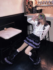 Girls Miniskirt Woman Clothing Harajuku Subculture Skirts Retro Lolita Lace Cake Short Dress Summer Punk Cosplay Layered Skirt