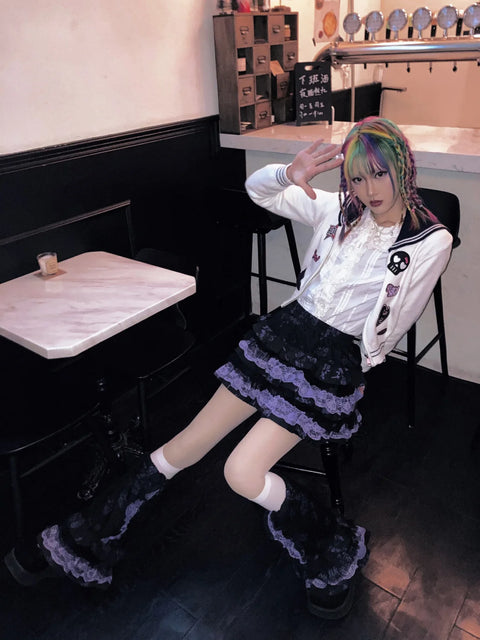 Girls Miniskirt Woman Clothing Harajuku Subculture Skirts Retro Lolita Lace Cake Short Dress Summer Punk Cosplay Layered Skirt