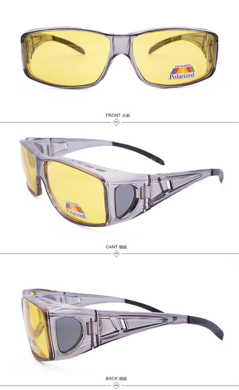2023 Polarized Sunglasses Men Wear Over Myopia Prescription Glasses Fishing Eyewear Vintage Night Vision Driving Goggles