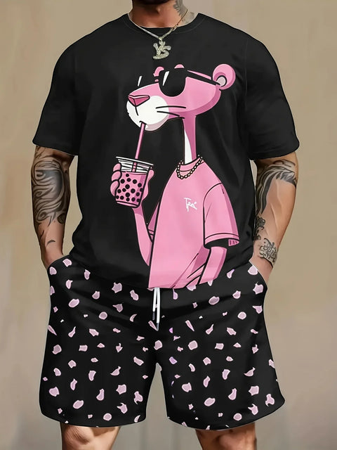 Men's suit T-shirt is stylish and simple polyester fiber 3D printed T-shirt, suitable for outdoor activities and daily wear