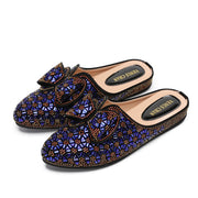 Flat INS Style Luxury Designer Elegant Party Slippers Anti-Slip Comfortable and Casual Wedding Half Shoes