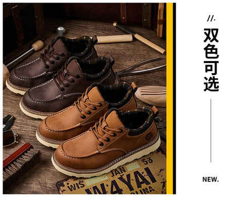 Men's safety leather boots Steel toe shoes Puncture-Proof  Work Boots Safety Shoes Men wear resistant Indestructible shoes 2025