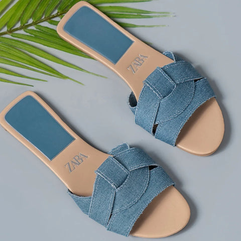 Flat Slippers Casual Shoes Woman 2025 Trend Luxury Summer Elegant Dresses Sandals Beach Designer House Round Toe Brand Bathroom