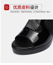 Mesh Summer Heeled Slippers Ladies Shoes for Women Sandals 2023 Peep Toe Outside Women's Rubber Slipper Female Platform Sandals