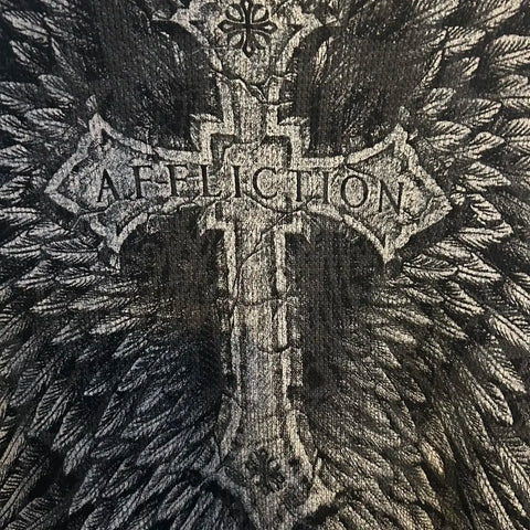 T Shirt Mens New Affliction Harajuku Y2K Hip Hop Water Washed Retro Round Neck Oversized T shirt long sleeve Gothic Couple Tops