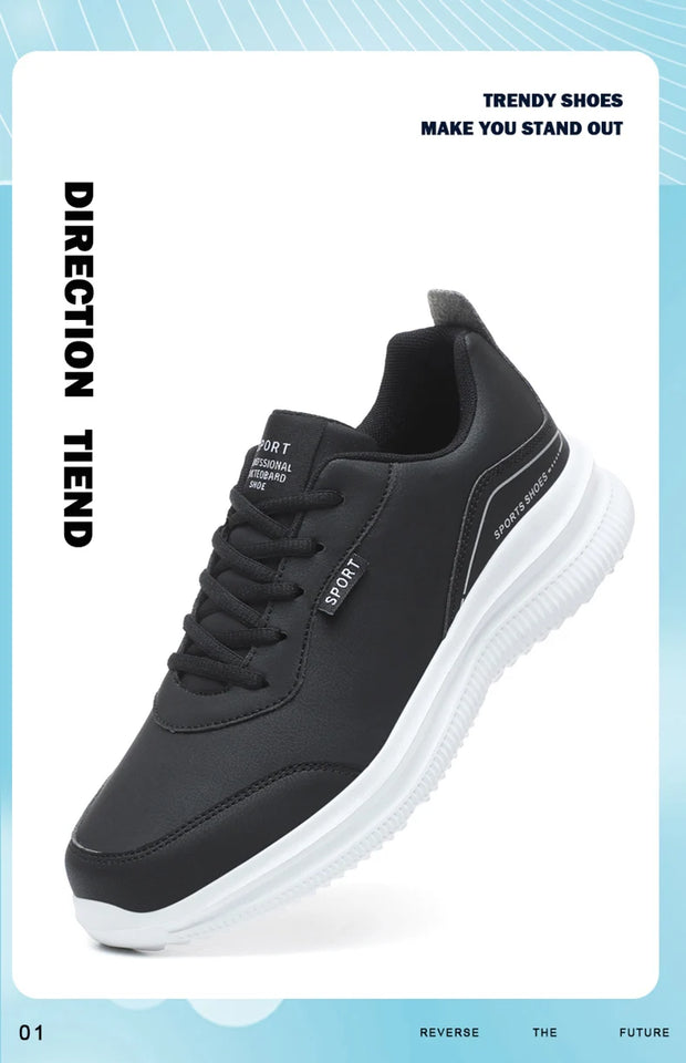 Men Running Shoes Leather Waterproof Anti Slip Sneakers Men Wear-resistant Men Walking Sport Shoes Comfortable Men's Shoes