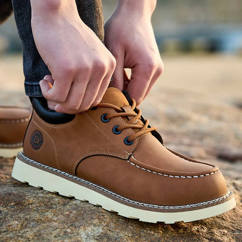 Men's safety leather boots Steel toe shoes Puncture-Proof  Work Boots Safety Shoes Men wear resistant Indestructible shoes 2025