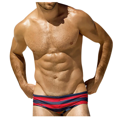 Men Striped Swim Briefs Swimwear Sexy Male Swimming Trunks Beach Short Surfing Summer Swimsuit Bikini Pants Bañador Corto Hombre