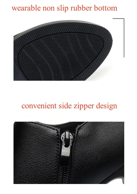 5.5cm Comfortable Deep Mouth Soft Leather Shoes Women's Pumps 2025 Spring Black Block Heels Shoes for Office Mom Dance Model