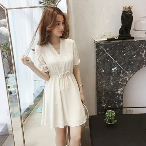 Woman Dress White Dresses for Women Chiffon Satin Soft Silk Ruffle Clothing New Features of Clothes Curvy Cheap Casual X Retro G