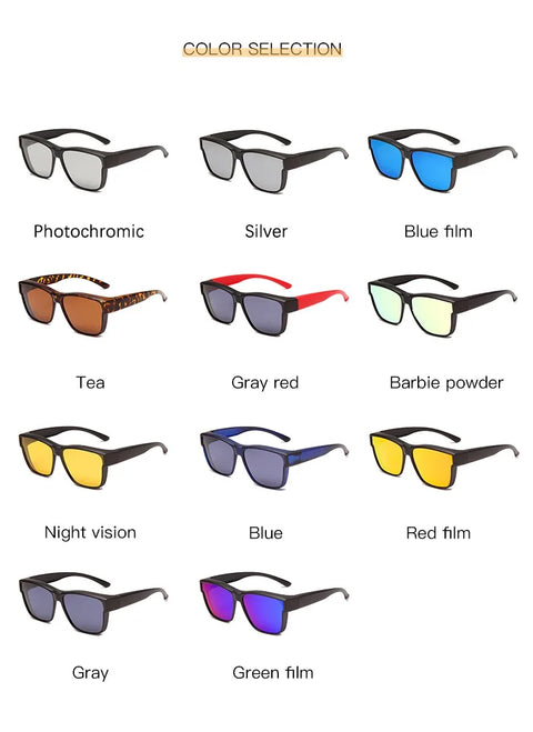 Vintage Polarized Sunglasses Women Men Wear Over Myopia Glasses Photochromic Fishing Cycling Glasses Night Vision Driving Goggle