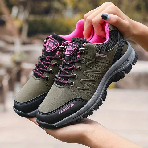 Retro Women's Hiking Shoes Summer Fashion Version Anti Slip Thick Soled Shoes Outdoor Fitness Training Lace Up Casual Sneakers