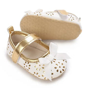 Meckior Spring Autumn Newborn Baby First Day Toddler Shoes Cute Bow Princess Shoes New Casual Shoes Anti-slip Waterproof Rubber