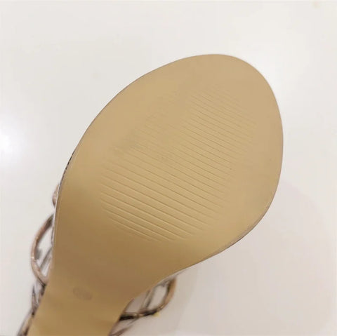 Liyke Fashion Design Metal Rivets PVC Women Zip Cover Strap Sandals Sexy Leopard Print Platform High Heels Banquet Party Shoes