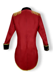 Medieval Men Knight Attire Vintage Stand-up Collar Dress Up Circus Clothes Red Coat Suit for Adults Halloween Carnival Party