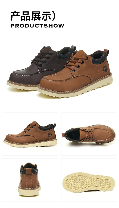 Men's safety leather boots Steel toe shoes Puncture-Proof  Work Boots Safety Shoes Men wear resistant Indestructible shoes 2025
