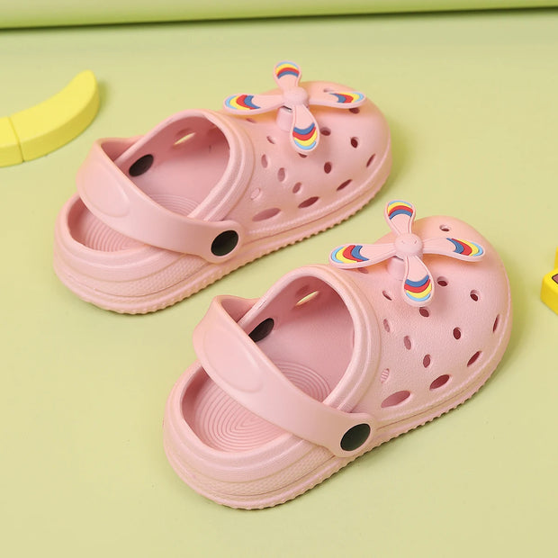 Summer Kids Home Slippers Sandals Garden Shoes Soft Anti-Slip Cute DIY Design Hole Baby Shoes Sandy Beach Boys Girls