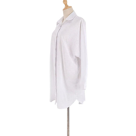 Para Praia White New Summer Bat Shirt Long Cotton Swimwear Cover Ups 2024 Sexy Beach Polka Maxi Dress Women Bikini Beachwear