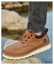 Men's safety leather boots Steel toe shoes Puncture-Proof  Work Boots Safety Shoes Men wear resistant Indestructible shoes 2025