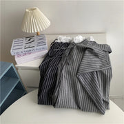 Contrasting Striped Wide Suit Pant 2025 High Waisted Loose Fit Slimming Straight Leg Mop Pants