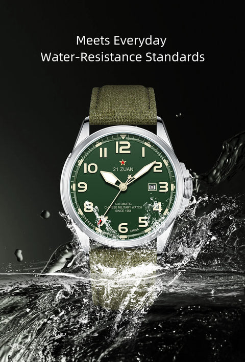 Seagull Luxury Bracelet Military Men Watch Automatic Mechanical Watches For Men Wear Resistant Leather Strap Luminous Clock D581