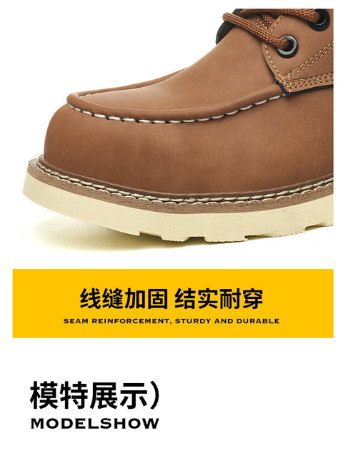 Men's safety leather boots Steel toe shoes Puncture-Proof  Work Boots Safety Shoes Men wear resistant Indestructible shoes 2025