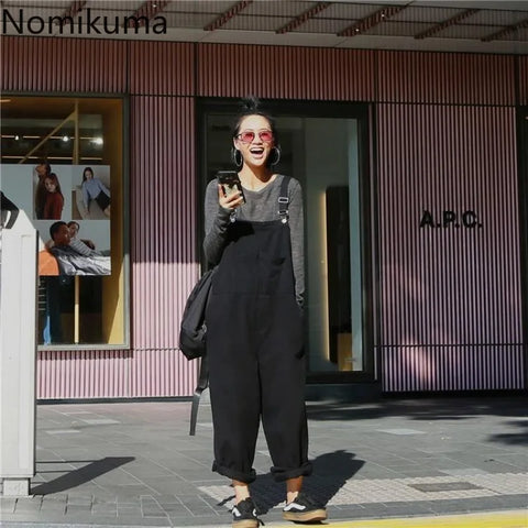 Denim Jump Suits for Women High Waist Harajuku Wide Leg Pants Playsuit Streetwear Chic Casual Summer Bodysuit 2025 New Bottoms