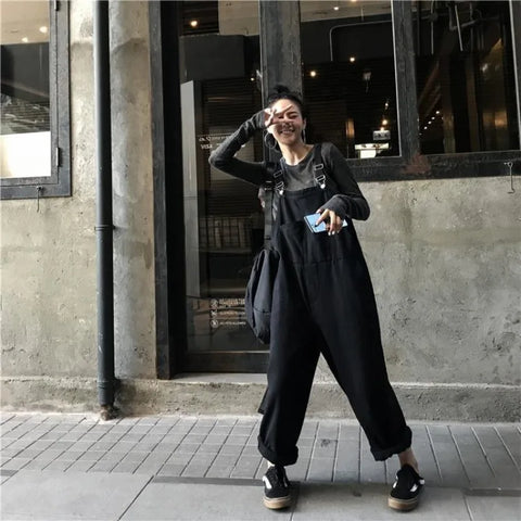 Denim Jump Suits for Women High Waist Harajuku Wide Leg Pants Playsuit Streetwear Chic Casual Summer Bodysuit 2025 New Bottoms