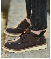 Men's safety leather boots Steel toe shoes Puncture-Proof  Work Boots Safety Shoes Men wear resistant Indestructible shoes 2025