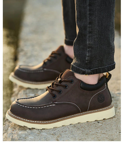 Men's safety leather boots Steel toe shoes Puncture-Proof  Work Boots Safety Shoes Men wear resistant Indestructible shoes 2025