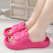 Summer Women's Cute Bear Slippers Cartoon Bathroom Flip Flops Anti Slip Light EVA Soft Sole Shoes Outdoor Sandals Beach Slides