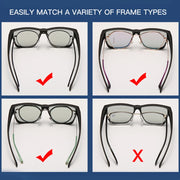 Vintage Polarized Sunglasses Women Men Wear Over Myopia Glasses Photochromic Fishing Cycling Glasses Night Vision Driving Goggle