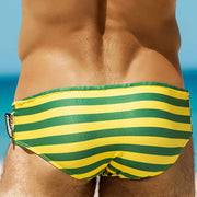 Men Striped Swim Briefs Swimwear Sexy Male Swimming Trunks Beach Short Surfing Summer Swimsuit Bikini Pants Bañador Corto Hombre