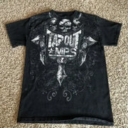 T Shirt Mens New Affliction Harajuku Y2K Hip Hop Water Washed Retro Round Neck Oversized T shirt long sleeve Gothic Couple Tops