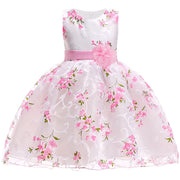 Summer Pink Flower Dress For Girls Kids Clothes Party Wedding Bridesmaid Girl Dresses Birthday Children Clothing Costumes 3 10 Y