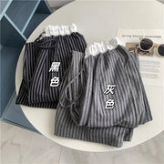 Contrasting Striped Wide Suit Pant 2025 High Waisted Loose Fit Slimming Straight Leg Mop Pants