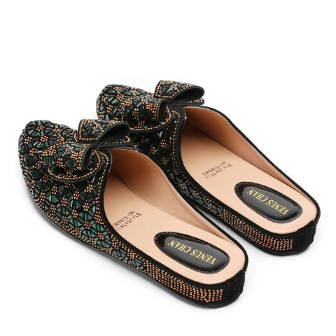 Flat INS Style Luxury Designer Elegant Party Slippers Anti-Slip Comfortable and Casual Wedding Half Shoes