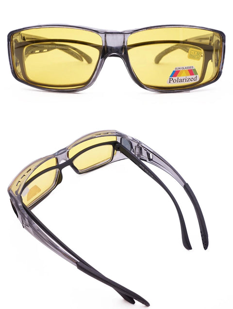 2023 Polarized Sunglasses Men Wear Over Myopia Prescription Glasses Fishing Eyewear Vintage Night Vision Driving Goggles